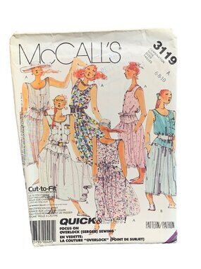 McCalls Pattern 3119 Quick Easy Dress Size 6-8-10 Uncut